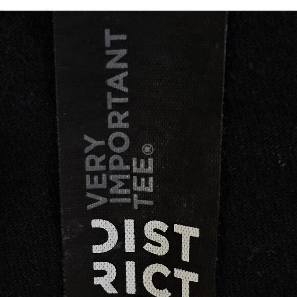 District Mens T Shirt Sz L Streetwear Hippie Festival Indie Sleaze Graphic Black - Picture 6 of 8